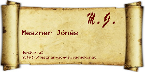 Meszner Jónás névjegykártya